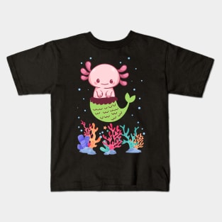 Axolotl Fish Axolotl Mermaid sea Ocean White-Axolotl Lizard Kids T-Shirt